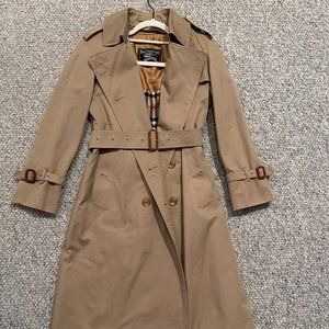 Burberry Belted Trench Coat, Tan Color, Size 4 Petite